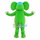 Happy Running Green Elephant Baby Mascot Costume Happy Running Green Elephant Baby Mascot Costume
