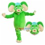 Happy Running Green Elephant Baby Mascot Costume