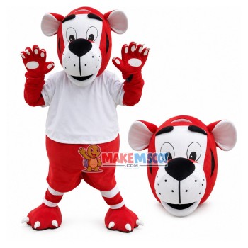 Tiger On The Dirt Motorcycle Race Mascot Costume Tiger On The Dirt Motorcycle Race Mascot Costume
