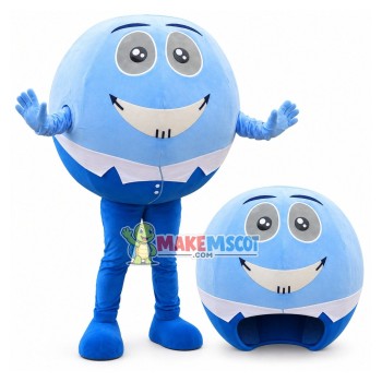 The Laughing Cartoon Light Blue Ball Mascot Costume The Laughing Cartoon Light Blue Ball Mascot Costume