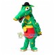 Gentle The Serious Green Crocodile Mascot Costume