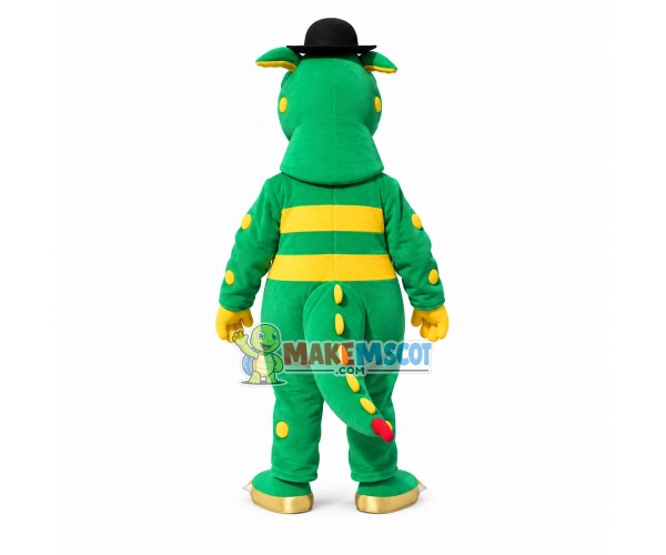 Gentle The Serious Green Crocodile Mascot Costume