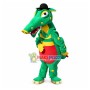 Gentle The Serious Green Crocodile Mascot Costume