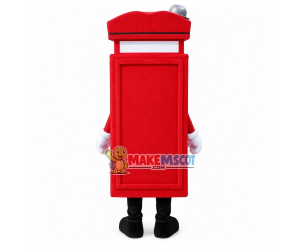Red Public Telephone Booth On Street Mascot Costume Red Public Telephone Booth On Street Mascot Costume