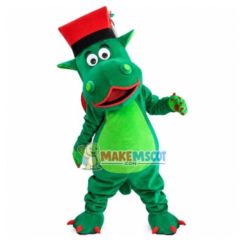 Green Hippo of The Labour Department Mascot Costume Green Hippo of The Labour Department Mascot Costume
