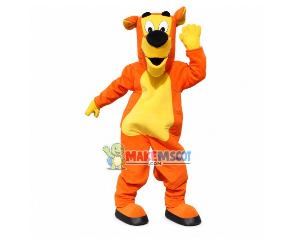 Adult Orange & Yellow House Dog Mascot Costume