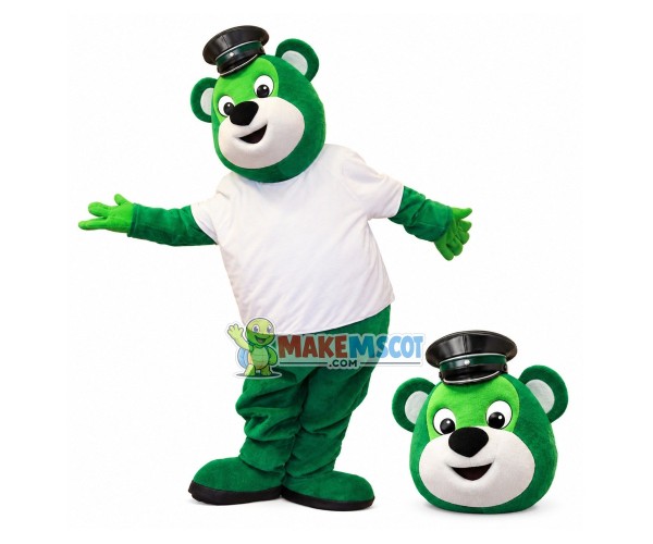 The Guide Green Bear Mascot Costume The Guide Green Bear Mascot Costume