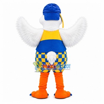 Fully Equipped Skiing Furry Bird Mascot Costume Fully Equipped Skiing Furry Bird Mascot Costume