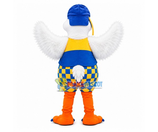 Fully Equipped Skiing Furry Bird Mascot Costume Fully Equipped Skiing Furry Bird Mascot Costume