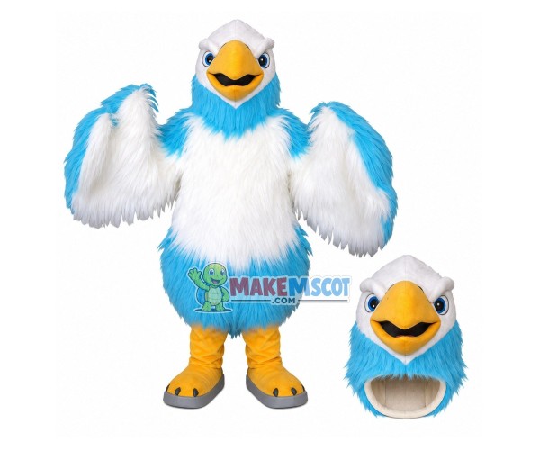 Light Blue & White Long Wool Eagle Mascot Costume Light Blue & White Long Wool Eagle Mascot Costume