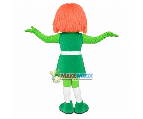 Green Girl Doll of Open Source Software Mascot Costume Green Girl Doll of Open Source Software Mascot Costume