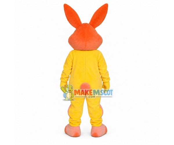Dotted Ears Rabbit Gnawing Carrot Mascot Costume
