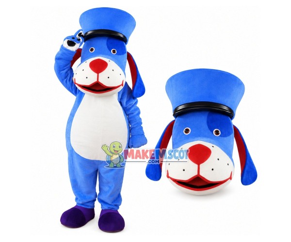 Blue Dog of International Elementary School Mascot Costume Blue Dog of International Elementary School Mascot Costume