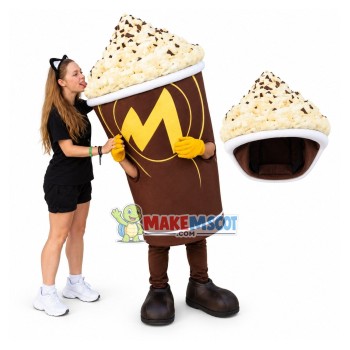 Mont Blanc Chocolate Chestnut Cake Mascot Costume Mont Blanc Chocolate Chestnut Cake Mascot Costume