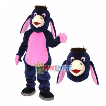 Contrasting The Dark Blue Donkey Mascot Costume Contrasting The Dark Blue Donkey Mascot Costume