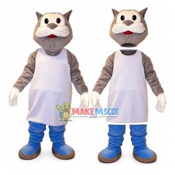 Kitchen Helper the Gray Cat Mascot Costume