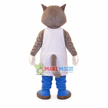 Kitchen Helper the Gray Cat Mascot Costume Kitchen Helper the Gray Cat Mascot Costume