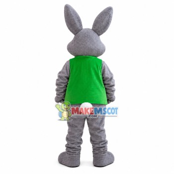 Social Rabbit Wearing Service Vest Mascot Costume Social Rabbit Wearing Service Vest Mascot Costume