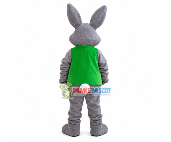 Social Rabbit Wearing Service Vest Mascot Costume Social Rabbit Wearing Service Vest Mascot Costume