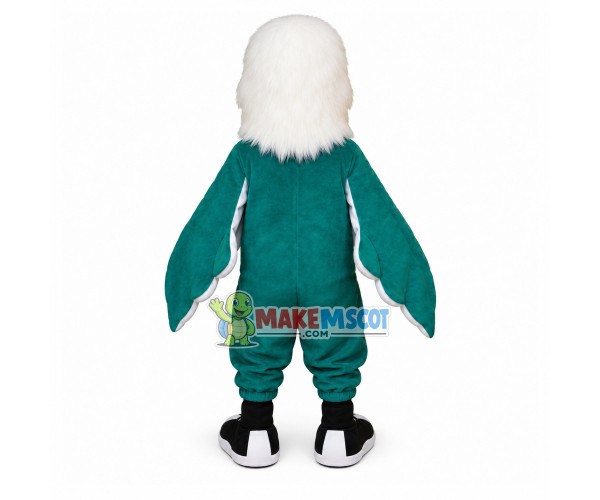 Hairy Headed Dark Green Falcon Mascot Costume Hairy Headed Dark Green Falcon Mascot Costume