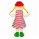 Blonde Girl Puppet In Striped Dress Mascot Costume Blonde Girl Puppet In Striped Dress Mascot Costume