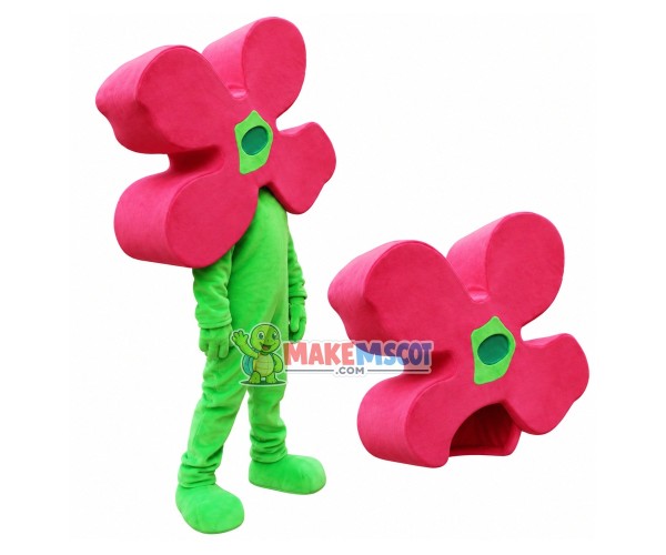 Red Garden Flower Doll Mascot Costume Red Garden Flower Doll Mascot Costume