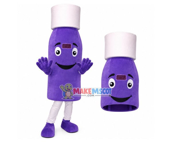 Purple Injection Plastic Bottle Mascot Costume Purple Injection Plastic Bottle Mascot Costume