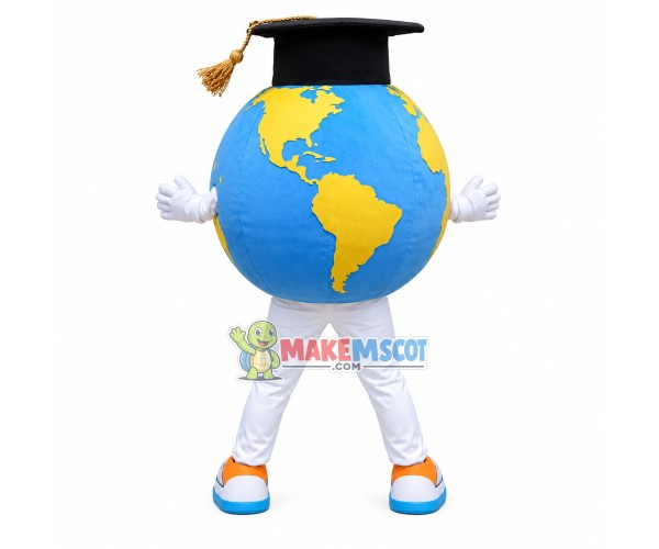 Cartoon Earth Model In Doctor Hat Mascot Costume Cartoon Earth Model In Doctor Hat Mascot Costume