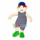 Boy Puppet In Striped Jumpsuit Mascot Costume Boy Puppet In Striped Jumpsuit Mascot Costume