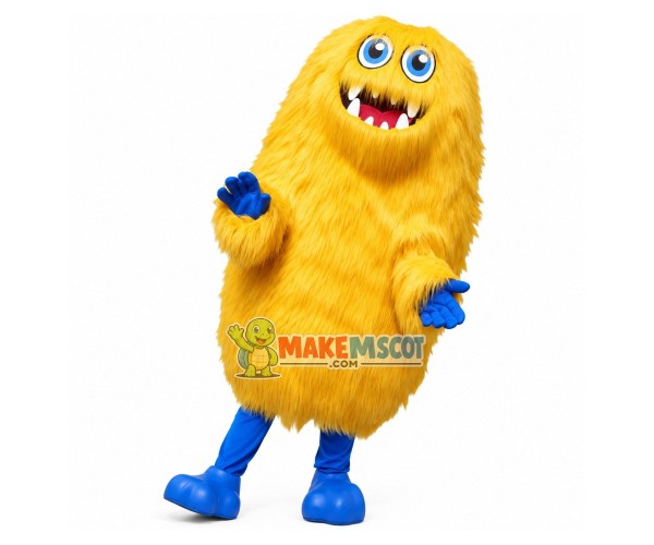 Adult Long Fur Yellow Monster Cartoon Mascot Costume Adult Long Fur Yellow Monster Cartoon Mascot Costume