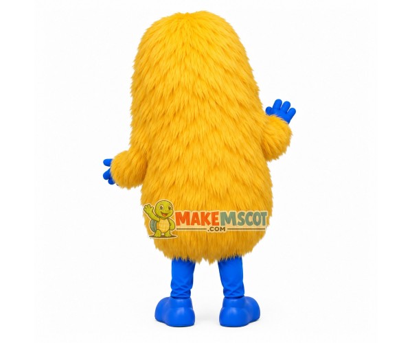 Adult Long Fur Yellow Monster Cartoon Mascot Costume Adult Long Fur Yellow Monster Cartoon Mascot Costume