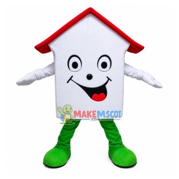Real Estate White Arbitration House Mascot Costume