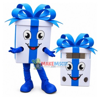 Packed Ribbon Gift Box Mascot Costume