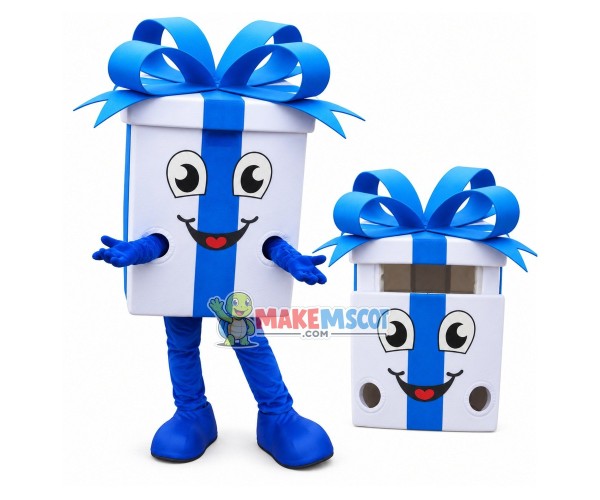 Packed Ribbon Gift Box Mascot Costume Packed Ribbon Gift Box Mascot Costume