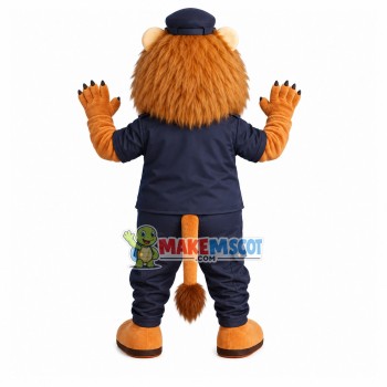 Polish Police Lion In Uniform Mascot Costume Polish Police Lion In Uniform Mascot Costume