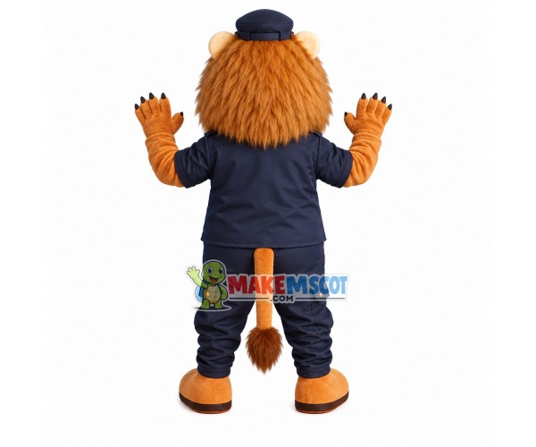 Polish Police Lion In Uniform Mascot Costume Polish Police Lion In Uniform Mascot Costume