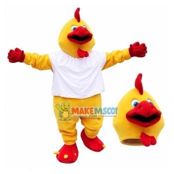 Walking Yellow Cuckoo Chicken Mascot Costume Walking Yellow Cuckoo Chicken Mascot Costume