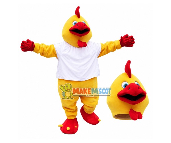 Walking Yellow Cuckoo Chicken Mascot Costume Walking Yellow Cuckoo Chicken Mascot Costume