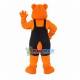Brown Bear In The Oversized Overalls Mascot Costume Brown Bear In The Oversized Overalls Mascot Costume