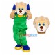 Distressed Dog In The Adjustable Overalls Mascot Costume Distressed Dog In The Adjustable Overalls Mascot Costume