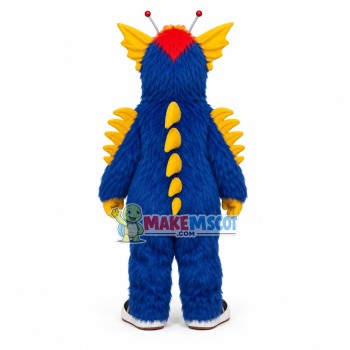 The Blue Furry Dragon With Gills Mascot Costume The Blue Furry Dragon With Gills Mascot Costume