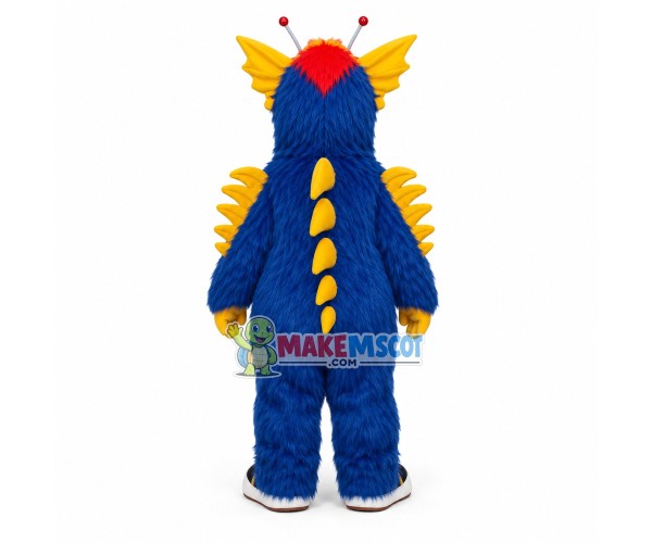 The Blue Furry Dragon With Gills Mascot Costume The Blue Furry Dragon With Gills Mascot Costume