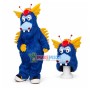 The Blue Furry Dragon With Gills Mascot Costume