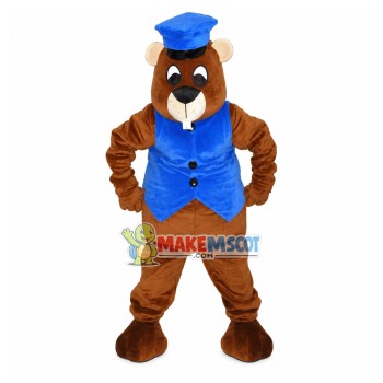 Brown Beaver of the Security Council Mascot Costume Brown Beaver of the Security Council Mascot Costume