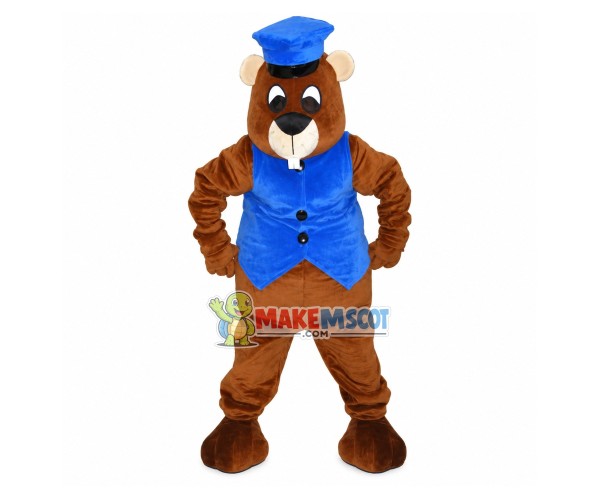 Brown Beaver of the Security Council Mascot Costume Brown Beaver of the Security Council Mascot Costume
