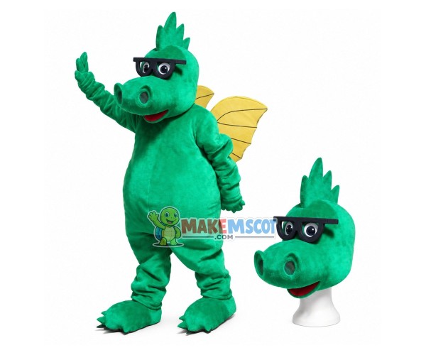 Smart Flying Dragon With Glasses Mascot Costume Smart Flying Dragon With Glasses Mascot Costume