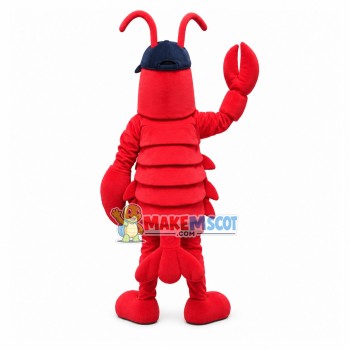 Stacked Lobster Wearing Baseball Cap Mascot Costume Stacked Lobster Wearing Baseball Cap Mascot Costume