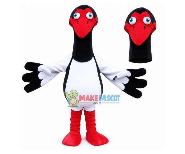 Flying Red-billed Crane Mascot Soft Costume Flying Red-billed Crane Mascot Soft Costume