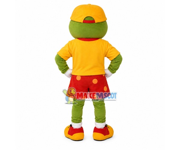Green Doll With Student Hat Mascot Costume Green Doll With Student Hat Mascot Costume
