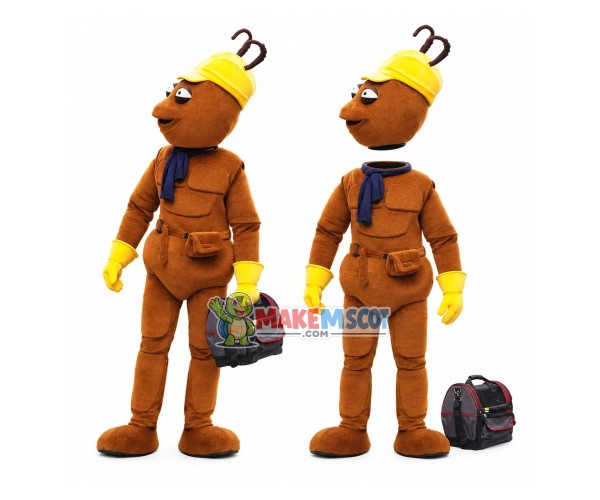 Repairman Ant Carrying Toolkit Mascot Costume Repairman Ant Carrying Toolkit Mascot Costume